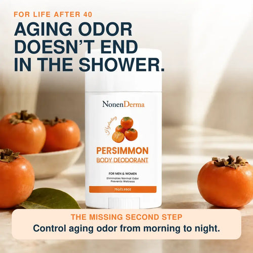 Aging odor does not end in the shower — NonenDerma persimmon deodorant
